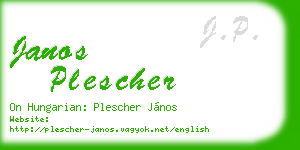 janos plescher business card